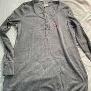 Victoria’s Secret Pink Plaid Gray Sleep Shirt